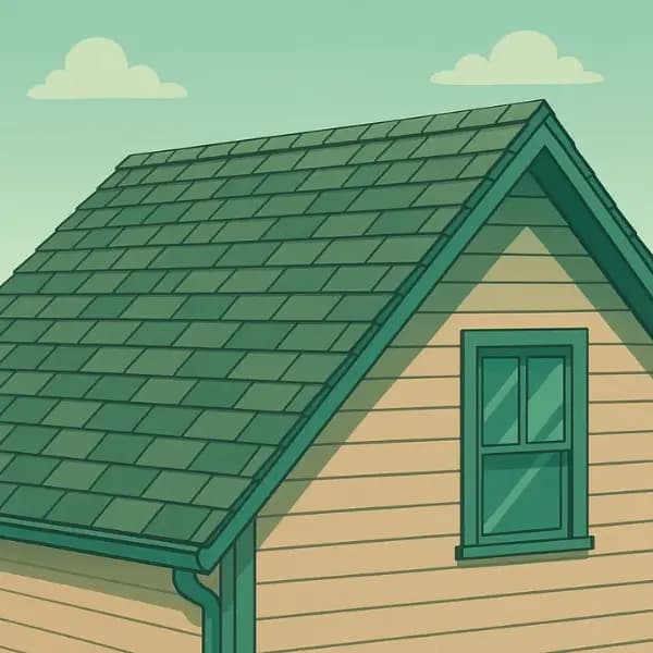 Asphalt shingle roof of a house