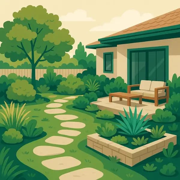 Landscape design of a house