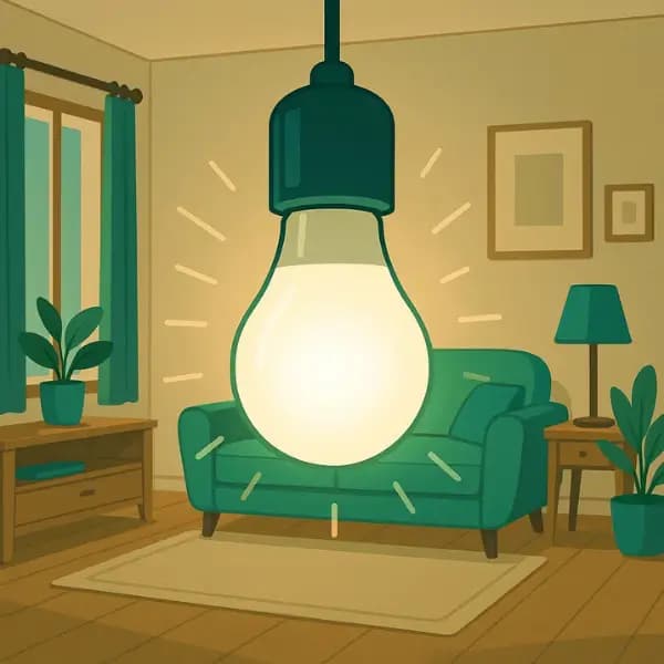 LED bulb in living room - LED lighting calculator