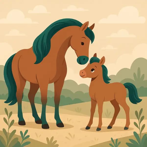 Mare with her baby horse - mare gestation calculator