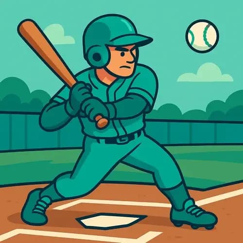 Baseball player hitting a ball, illustrating slugging percentage calculation