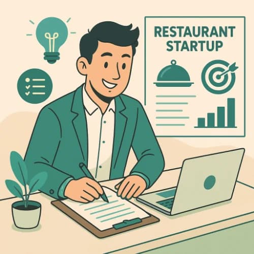 A businessman is planning for restaurant startup