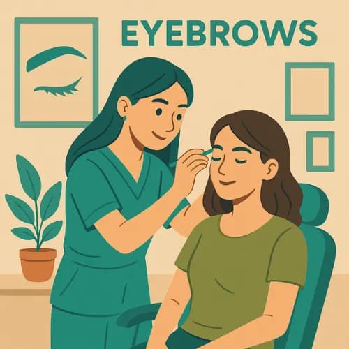 eyebrow specialist shaping client eyebrows - eyebrows tip calculator