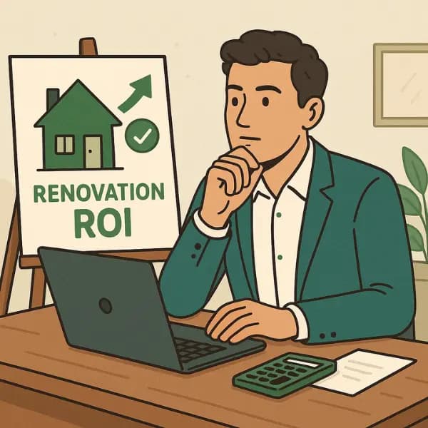 A person is calculating home renovation ROI