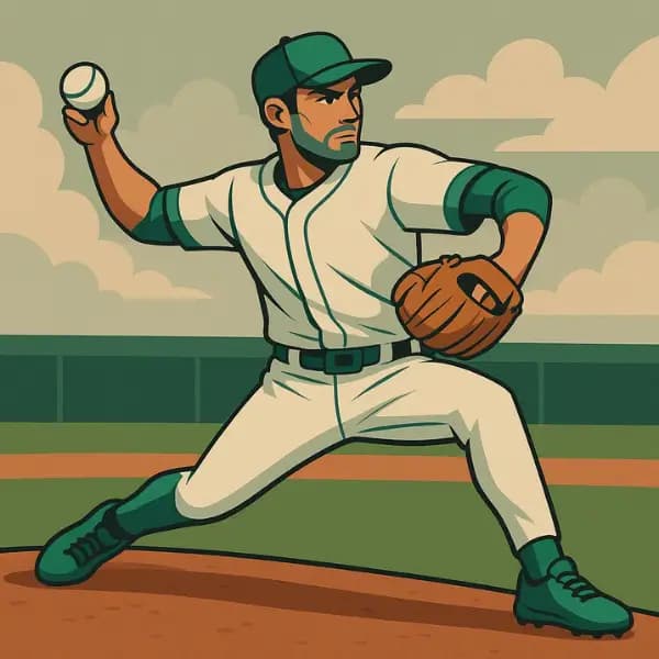 A baseball pitcher throws a ball