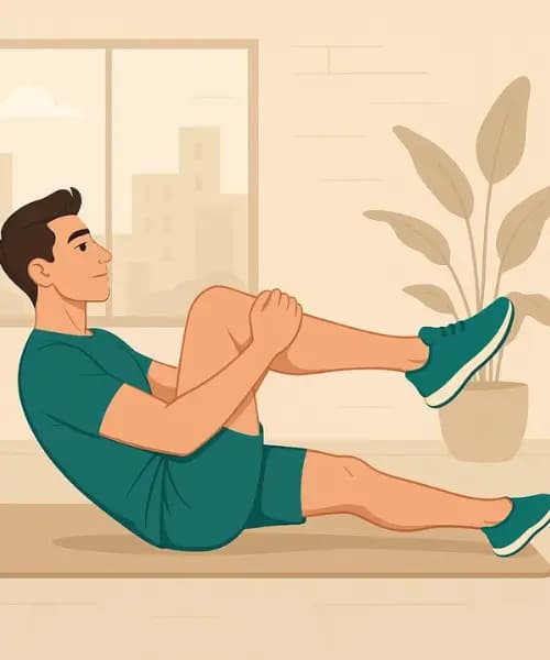 A man is doing pilates