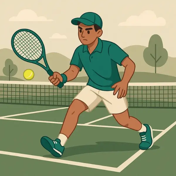 A player is plaing tennis