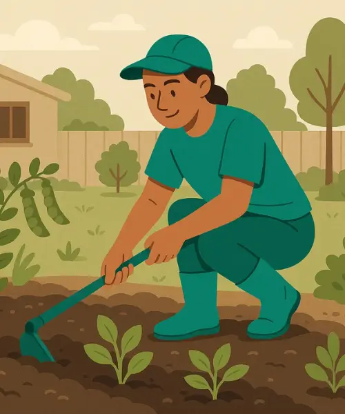 A person working in the garden